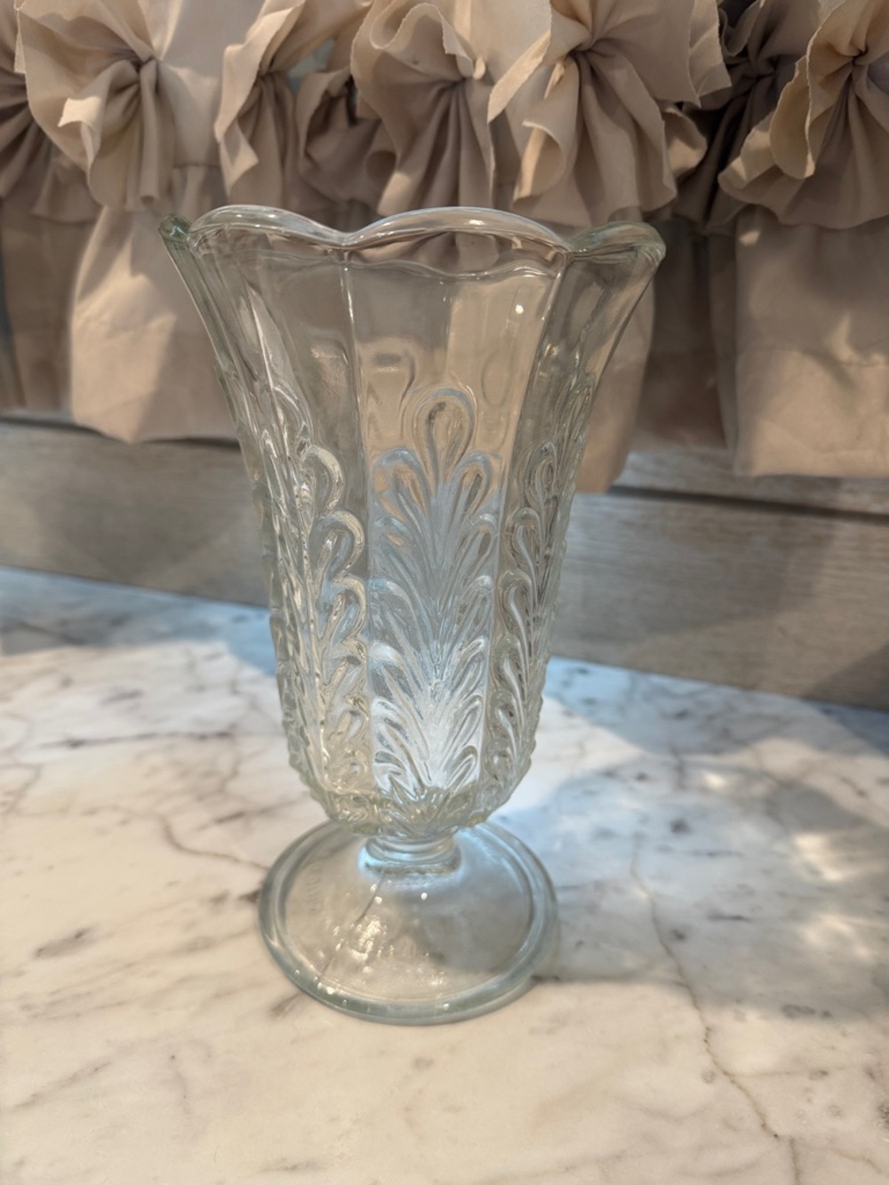 Clear Pressed Glass Decorative Vase - Elegant Home Accent E.O. Brody Co.